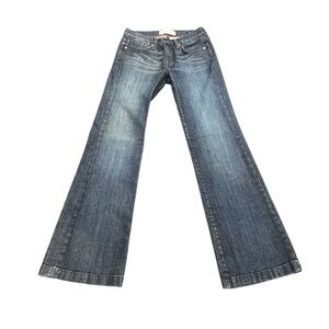 Paper Denim & Cloth Dark Blue Jayne Medium Rise Wide Leg Jeans